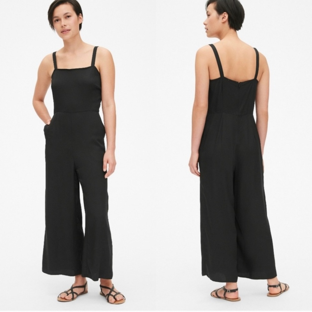 Gap Women's Black W. Leg Modal Jumpsuit 12 Tall